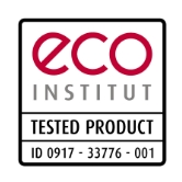 Label de qualité de l’eco-INSTITUT pour les produits particulièrement écologiques.