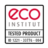 Label de qualité de l’eco-INSTITUT pour les produits particulièrement écologiques.